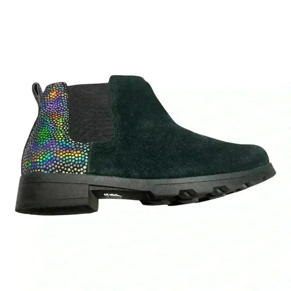 Sorel Women's Black Suede Iridescent Waterproof Booties Size 5 Preowned - Picture 8 of 11